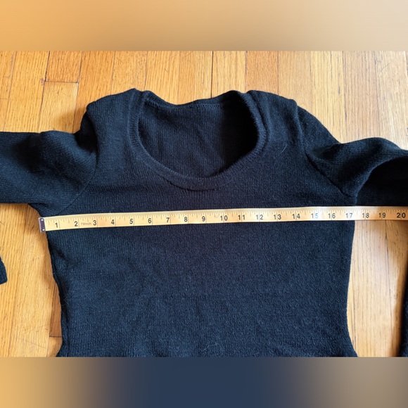 70s Vintage Acrylic Knit Maxi Dress w Funky Striped Bottom - Picture 3 of 4